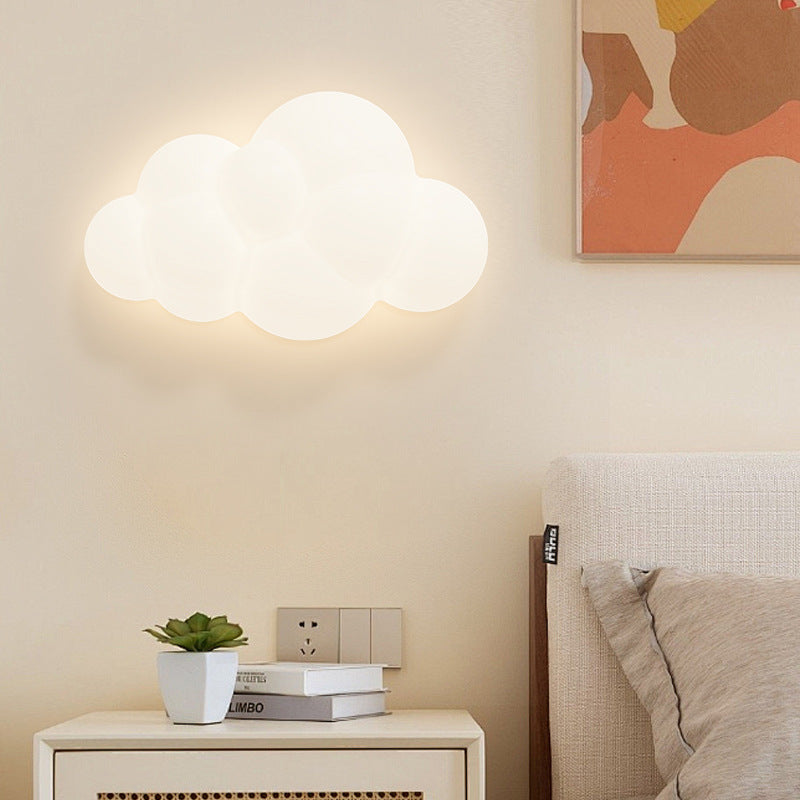 Contemporary Creative PE Iron Cloud-Shaped LED Wall Sconce