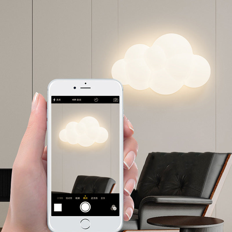 Contemporary Creative PE Iron Cloud-Shaped LED Wall Sconce
