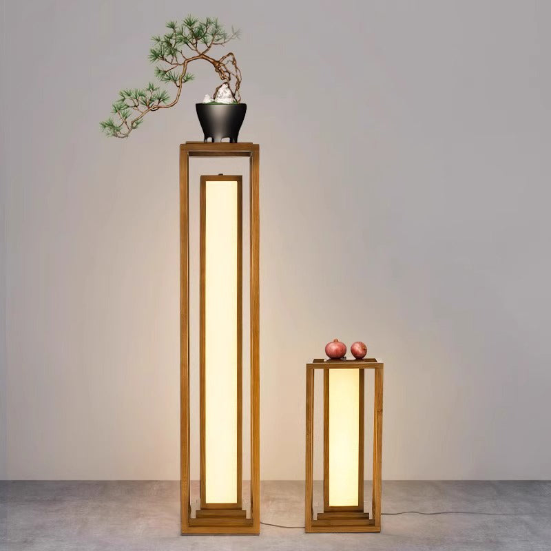 Japanese Natural Wood Floor Lamp