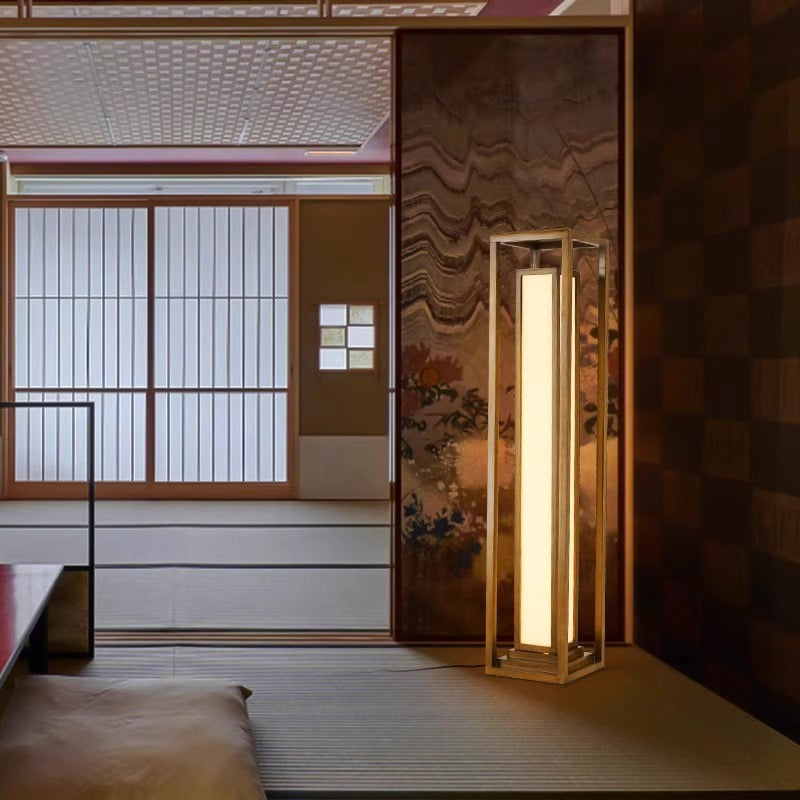 Japanese Natural Wood Floor Lamp