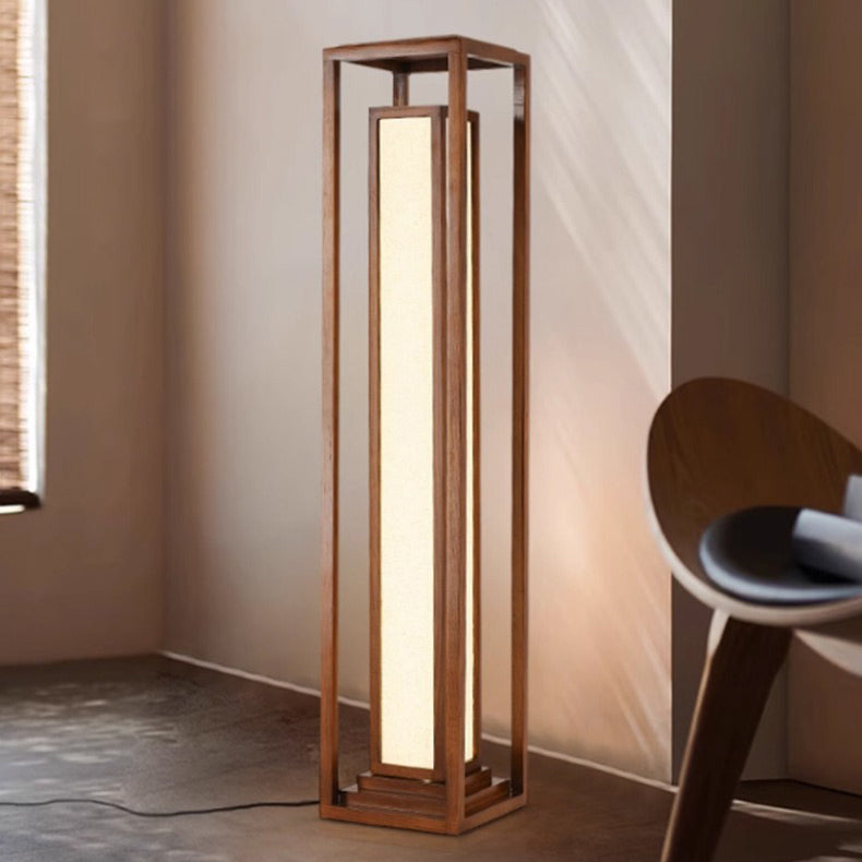 Japanese Natural Wood Floor Lamp
