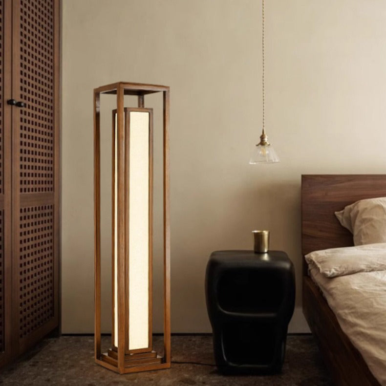 Japanese Natural Wood Floor Lamp