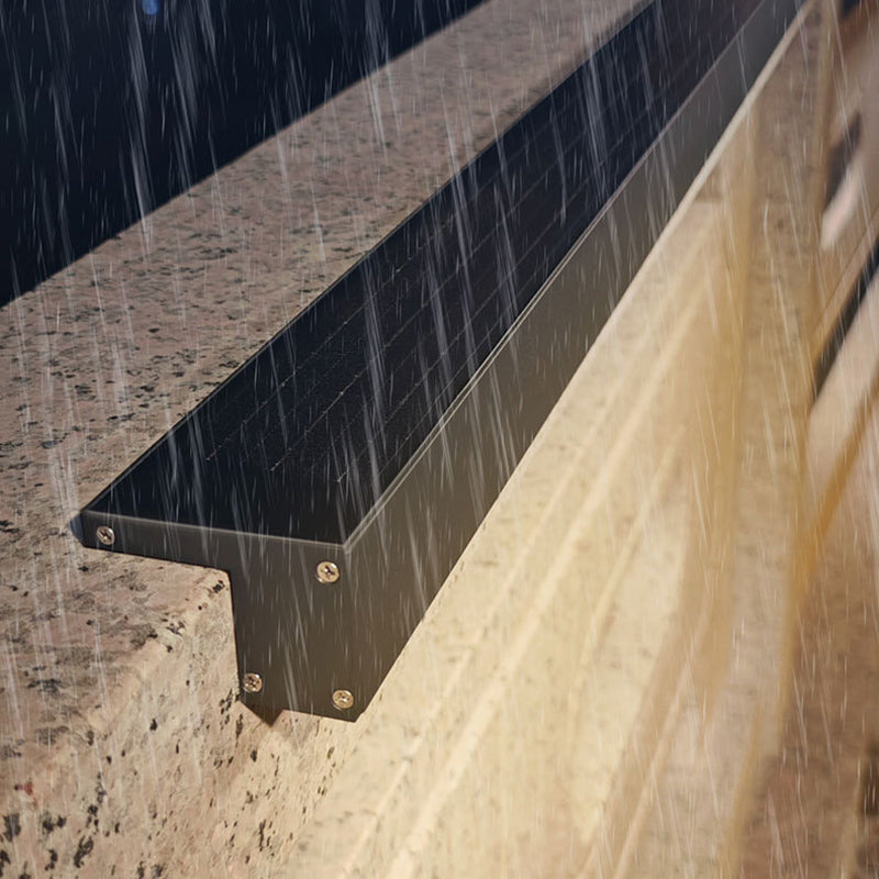 Modern Minimalist Solar Waterproof Aluminum Glass Wall Light