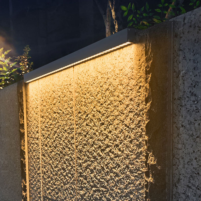 Modern Minimalist Solar Waterproof Aluminum Glass Wall Light
