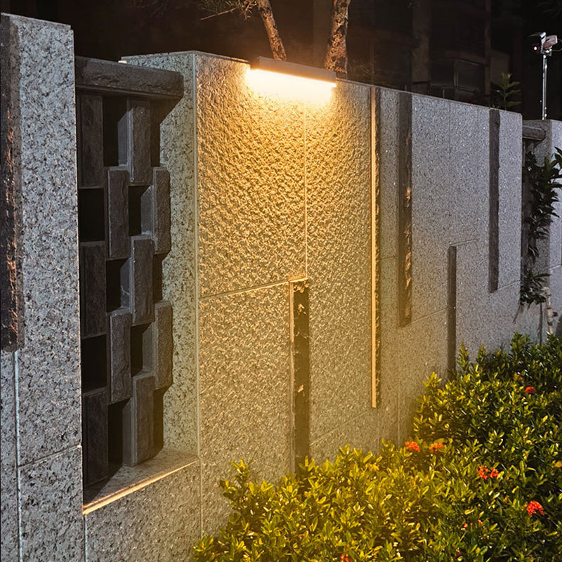 Modern Minimalist Solar Waterproof Aluminum Glass Wall Light