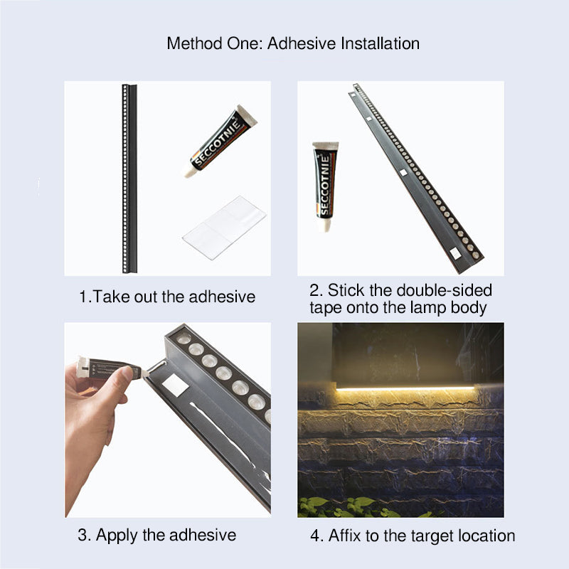 Modern Minimalist Solar Waterproof Aluminum Glass Wall Light