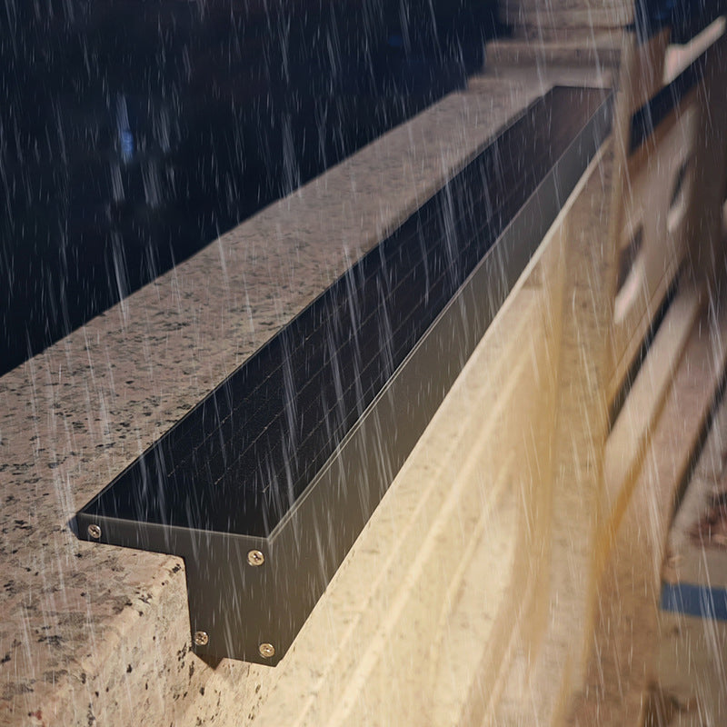 Modern Minimalist Solar Waterproof Aluminum Glass Wall Light