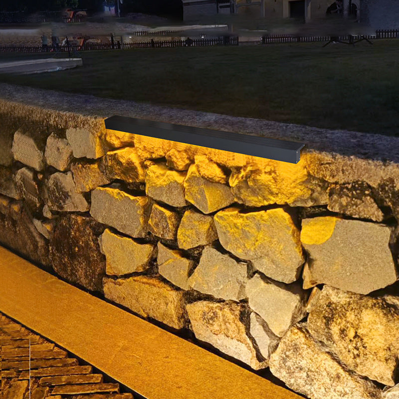 Modern Minimalist Solar Waterproof Aluminum Glass Wall Light