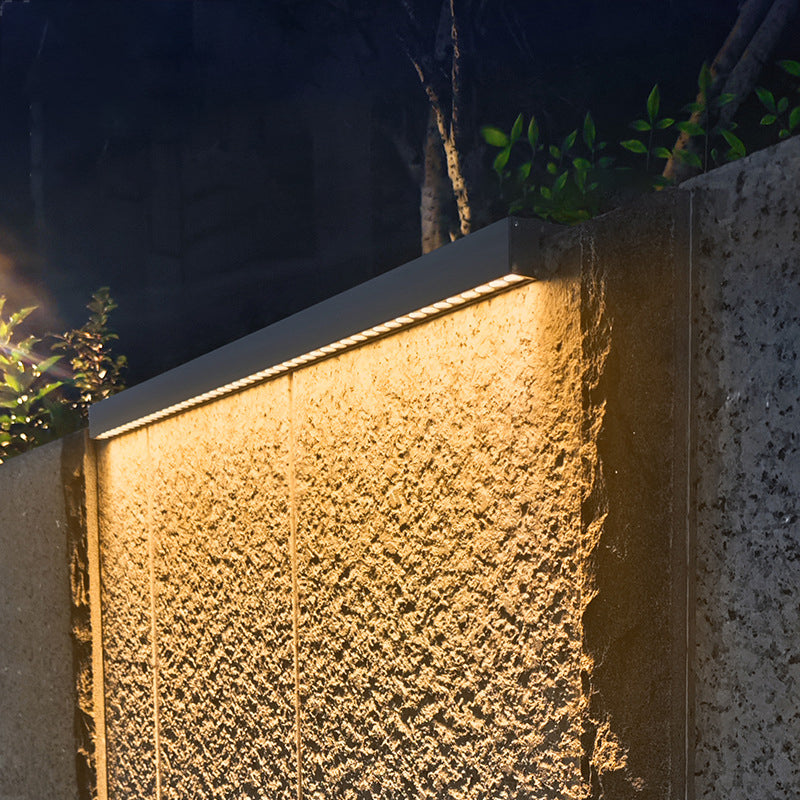 Modern Minimalist Solar Waterproof Aluminum Glass Wall Light