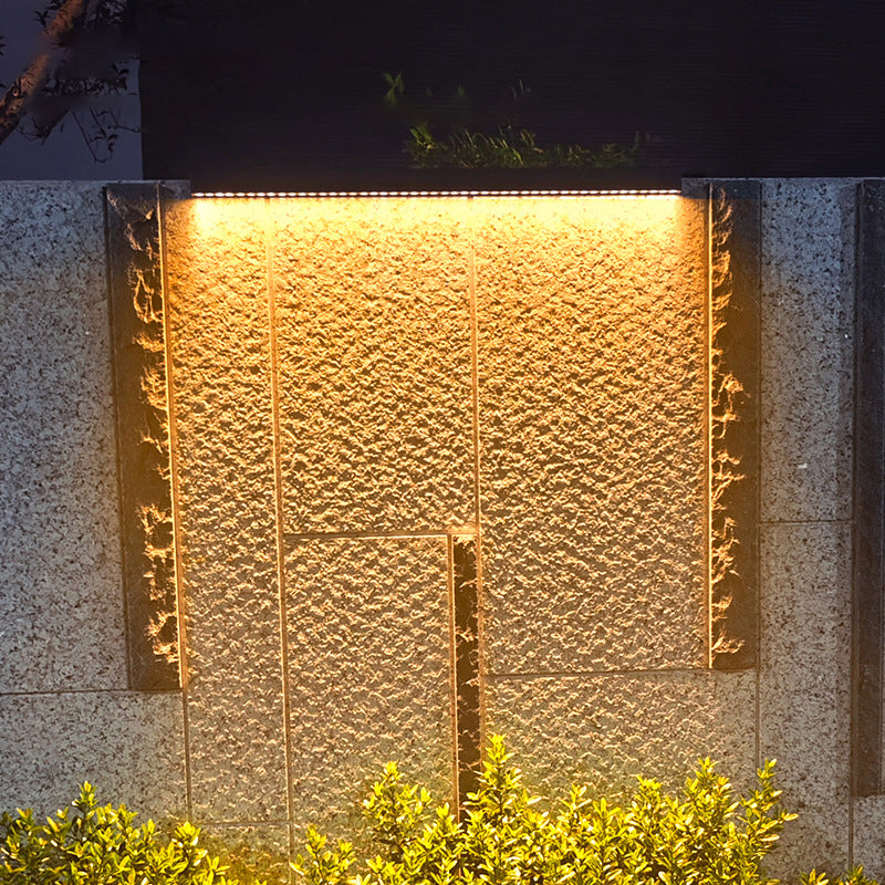 Modern Minimalist Solar Waterproof Aluminum Glass Wall Light