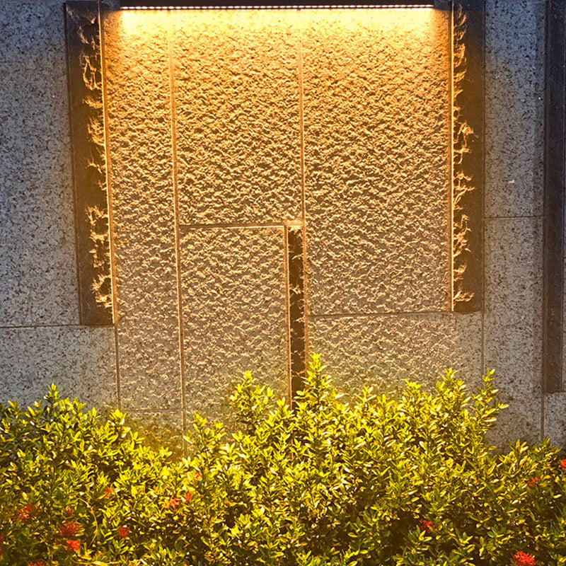 Modern Minimalist Solar Waterproof Aluminum Glass Wall Light