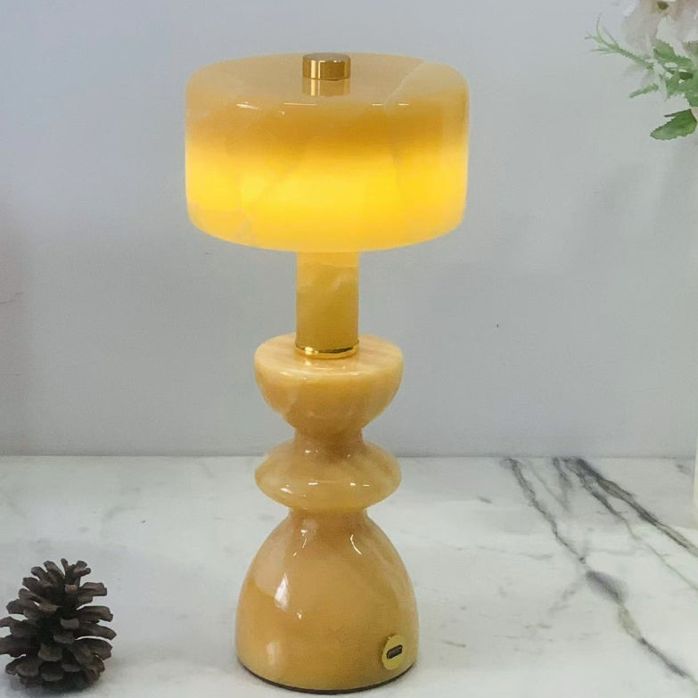 Modern Minimalist Aluminum Marble USB LED Table Lamp