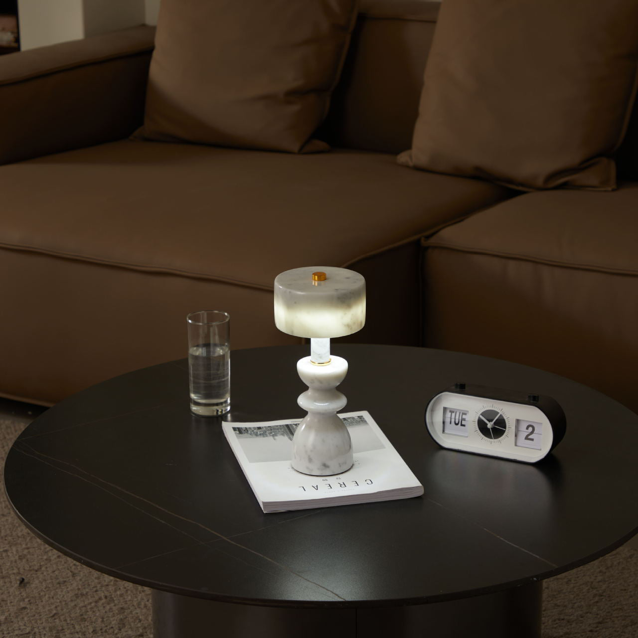Modern Minimalist Aluminum Marble USB LED Table Lamp