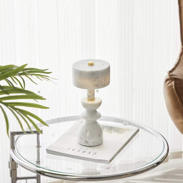 Modern Minimalist Aluminum Marble USB LED Table Lamp