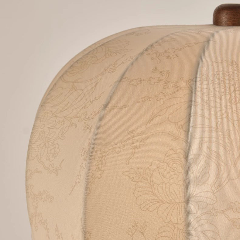 Traditional French Dome Wood Iron Fabric 1-Light Table Lamp