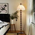 Traditional Chinese Walnut Floor Lamp