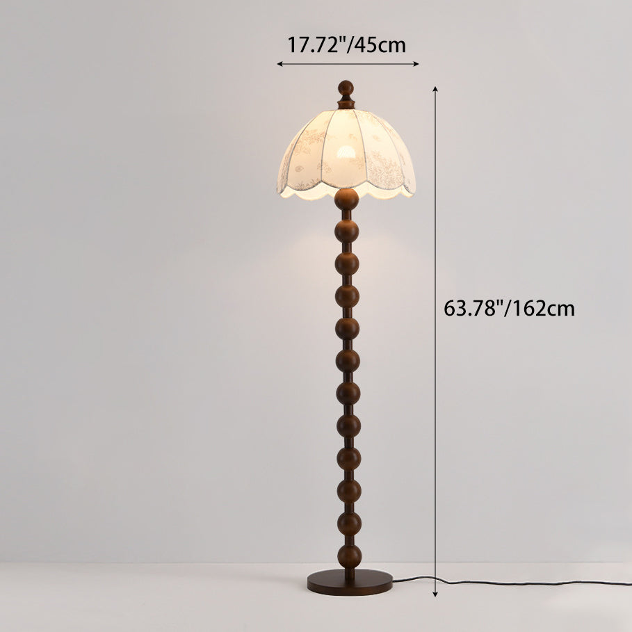Traditional Chinese Walnut Floor Lamp