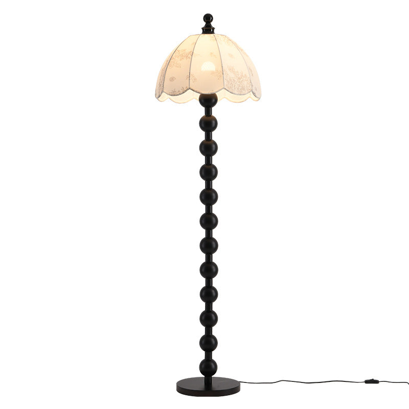 Traditional Chinese Walnut Floor Lamp