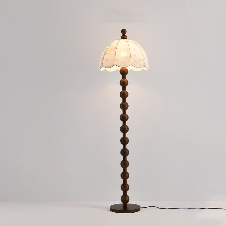 Traditional Chinese Walnut Floor Lamp