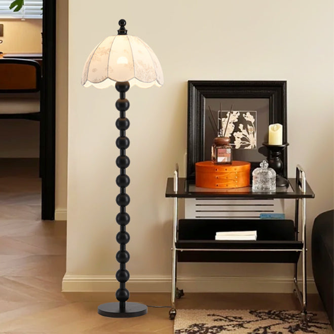 Traditional Chinese Walnut Floor Lamp