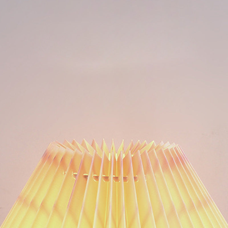 Modern Art Deco Orb Base Pleated Fabric Ceramic Table Lamp