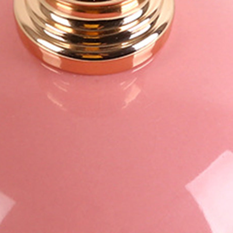 Modern Art Deco Orb Base Pleated Fabric Ceramic Table Lamp