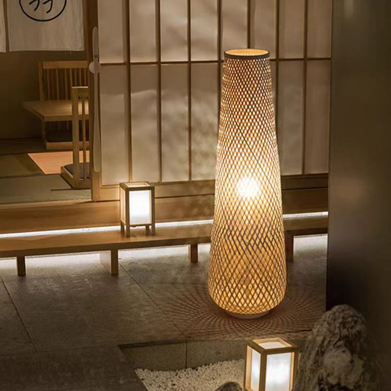 Traditional Chinese Yellow Floor Lamp