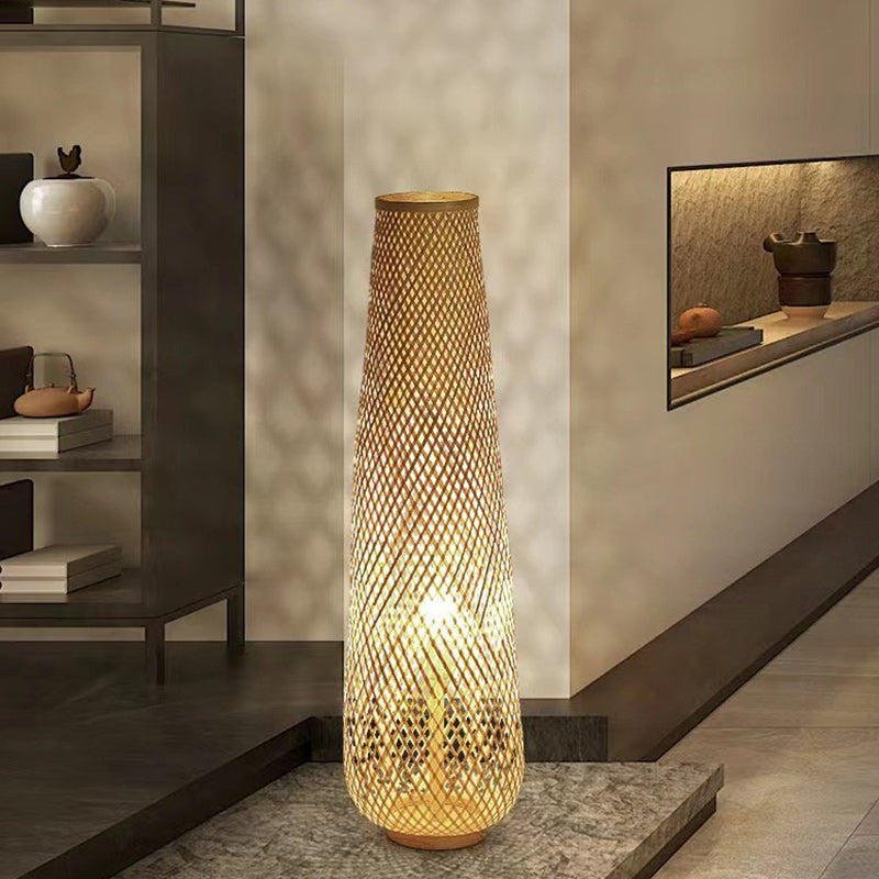 Traditional Chinese Yellow Floor Lamp