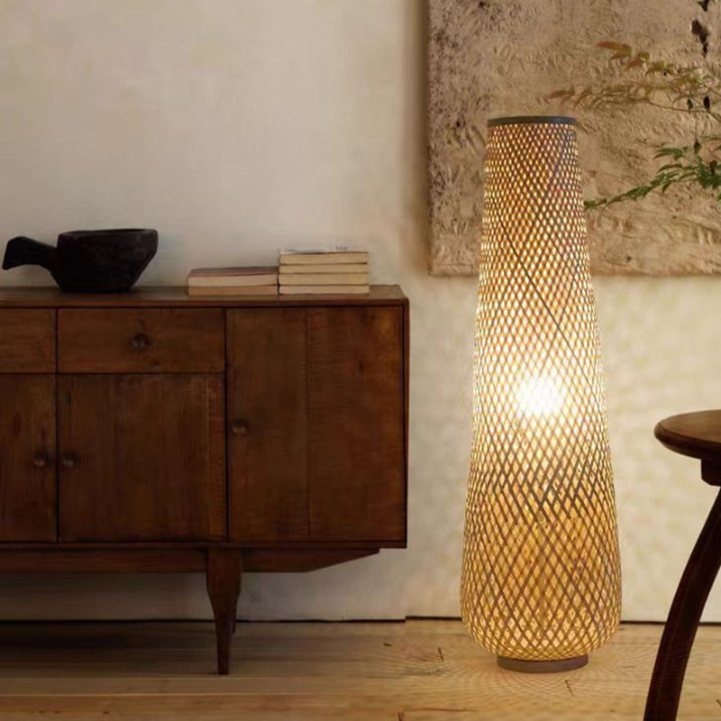 Traditional Chinese Yellow Floor Lamp
