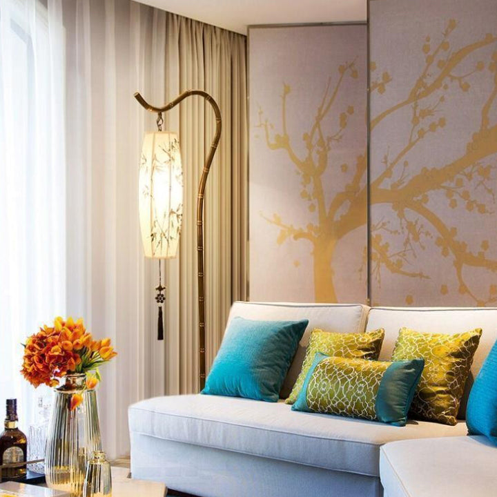 Traditional Chinese Black Floor Lamp