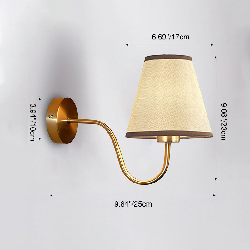 Contemporary Nordic Round Curved Iron Fabric Wall Sconce