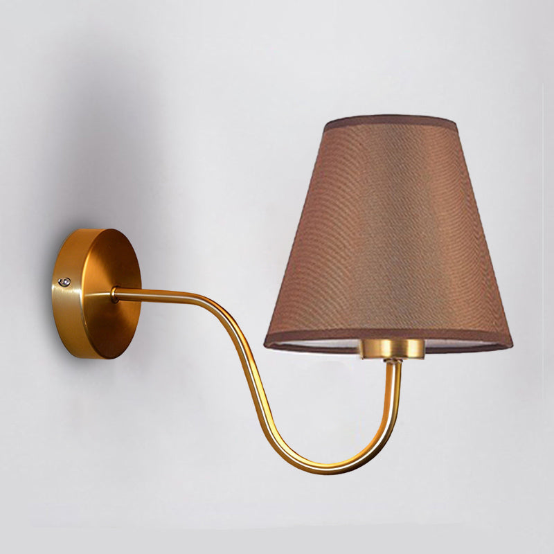 Contemporary Nordic Round Curved Iron Fabric Wall Sconce
