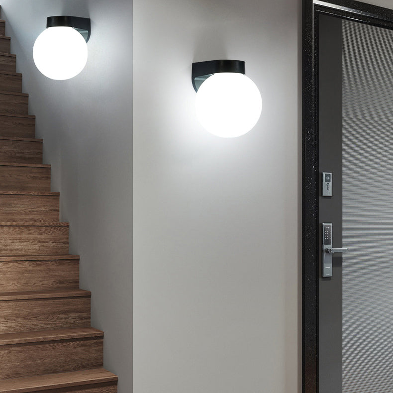 Modern Waterproof Orb Polycarbonate Outdoor Wall Sconce