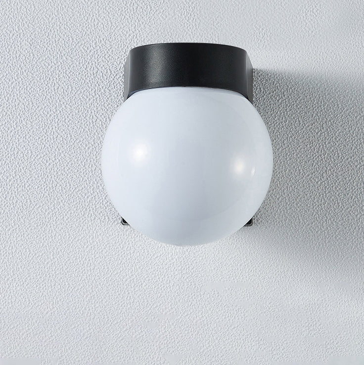 Modern Waterproof Orb Polycarbonate Outdoor Wall Sconce
