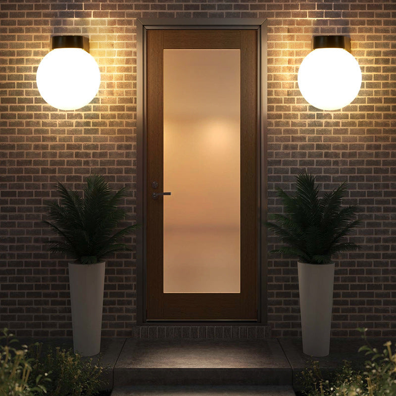 Modern Waterproof Orb Polycarbonate Outdoor Wall Sconce