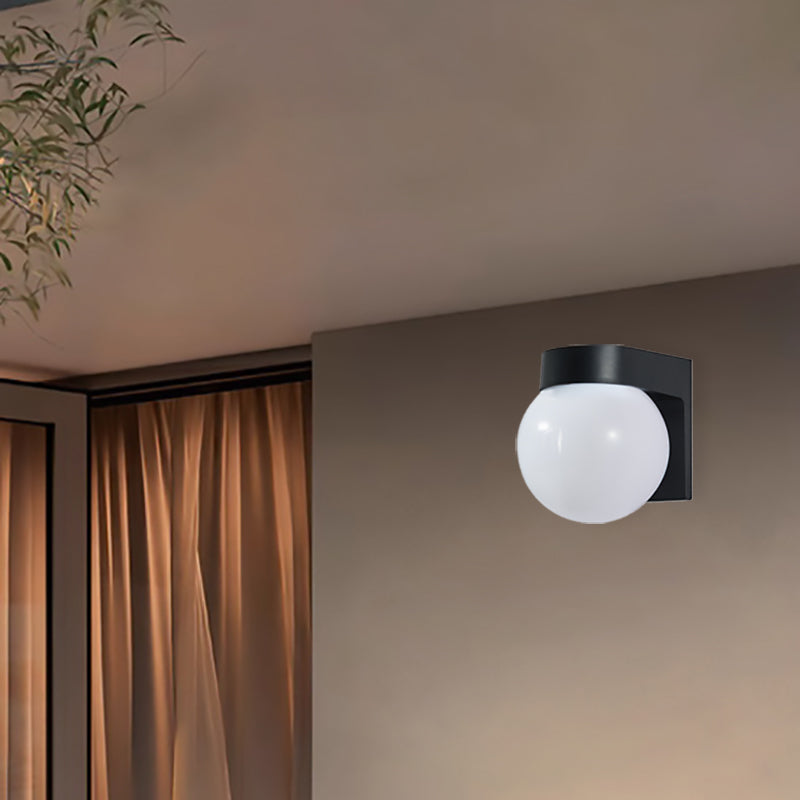 Modern Waterproof Orb Polycarbonate Outdoor Wall Sconce