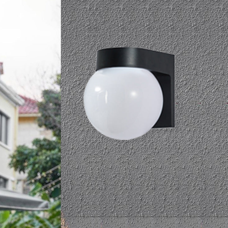 Modern Waterproof Orb Polycarbonate Outdoor Wall Sconce