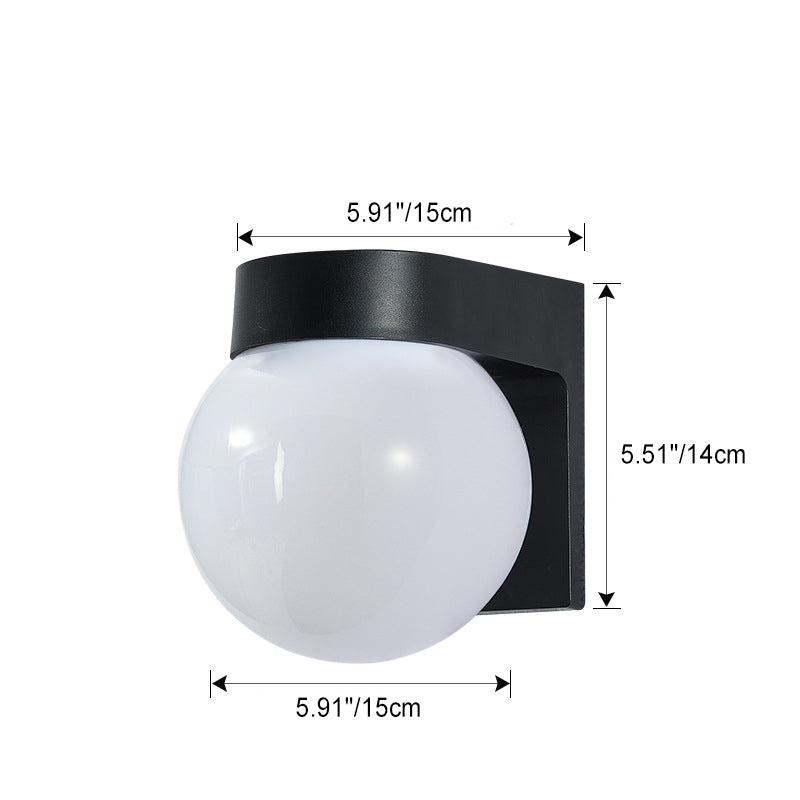 Modern Waterproof Orb Polycarbonate Outdoor Wall Sconce