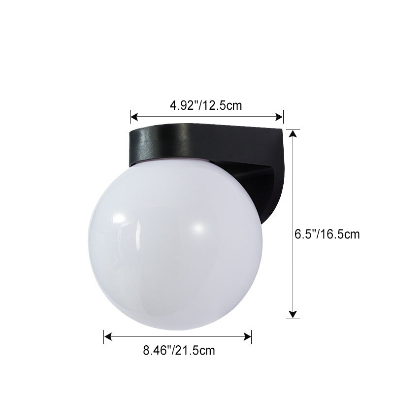 Modern Waterproof Orb Polycarbonate Outdoor Wall Sconce