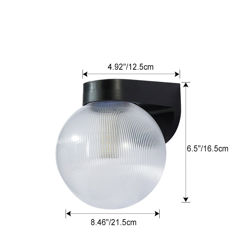 Modern Waterproof Orb Polycarbonate Outdoor Wall Sconce