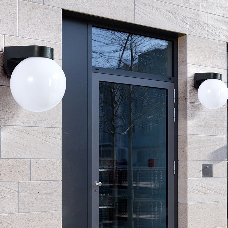 Modern Waterproof Orb Polycarbonate Outdoor Wall Sconce