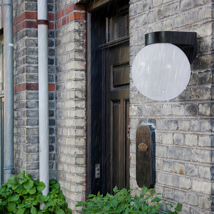 Modern Waterproof Orb Polycarbonate Outdoor Wall Sconce