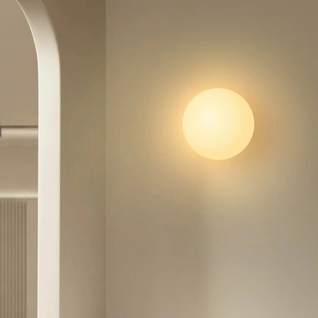 Modern Minimalist Orb Glass 1-Light Wall Sconce