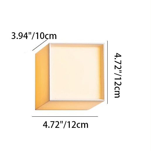 Traditional Japanese Square Fabric Shade LED Wall Sconce
