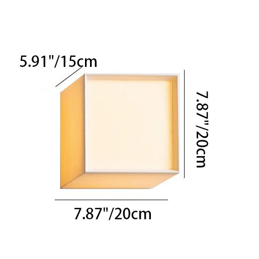 Traditional Japanese Square Fabric Shade LED Wall Sconce