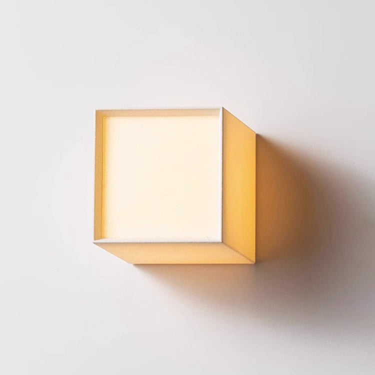 Traditional Japanese Square Fabric Shade LED Wall Sconce