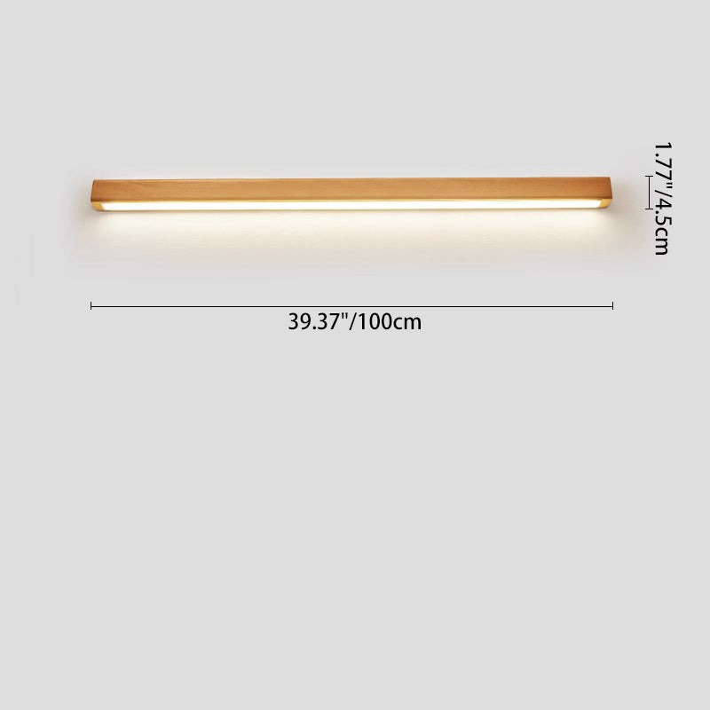 Japanese Simple Solid Wood Strip LED Wall Sconce