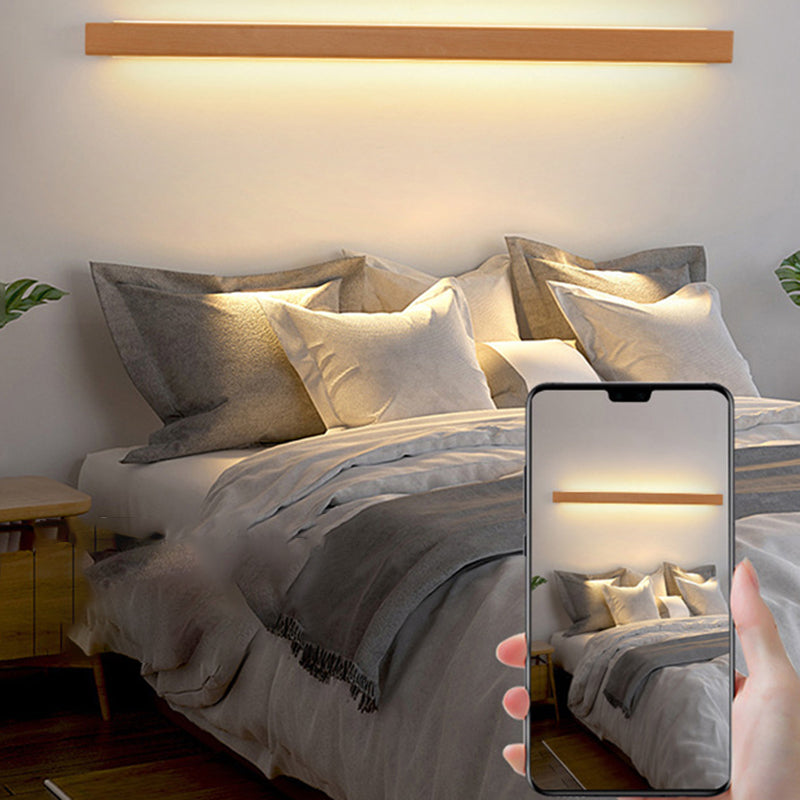 Japanese Simple Solid Wood Strip LED Wall Sconce