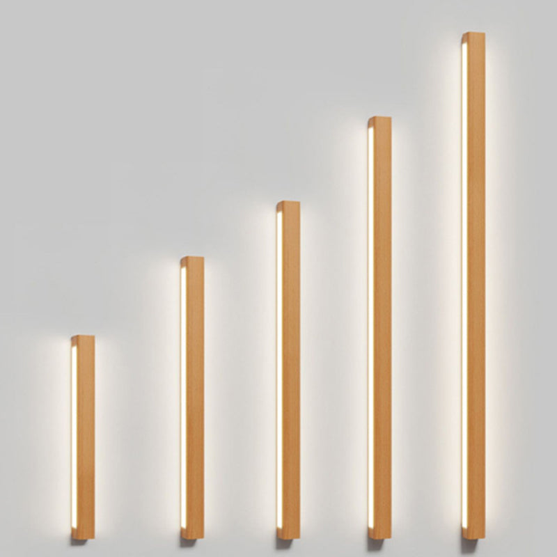 Japanese Simple Solid Wood Strip LED Wall Sconce