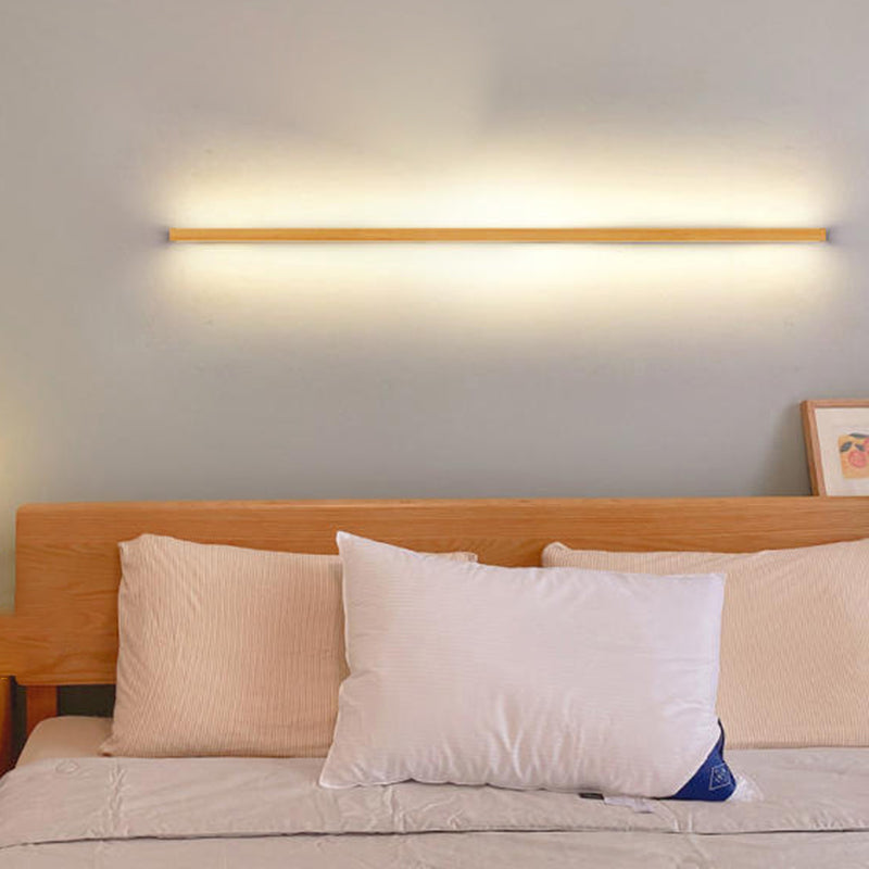 Japanese Simple Solid Wood Strip LED Wall Sconce